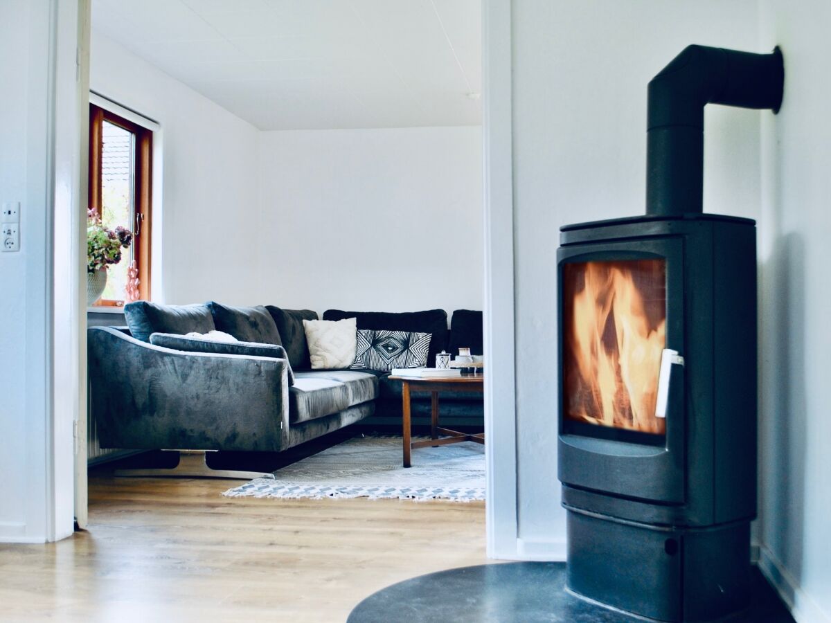 Living room with stove