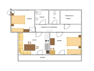 Vakantieappartement Schwendau Grondplan 16