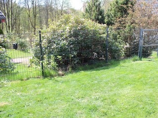 Garten mit hohen Zaun