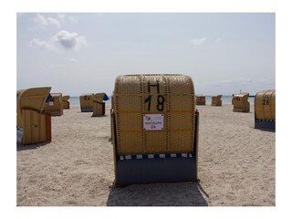 Zur Inselblume 04 gehört ein Strandkorb am Strand