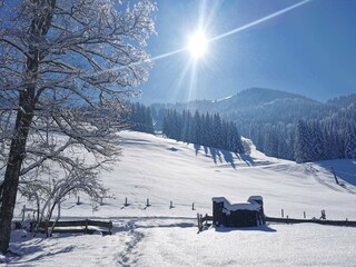 Winterwanderung in der Nähe des Hauses