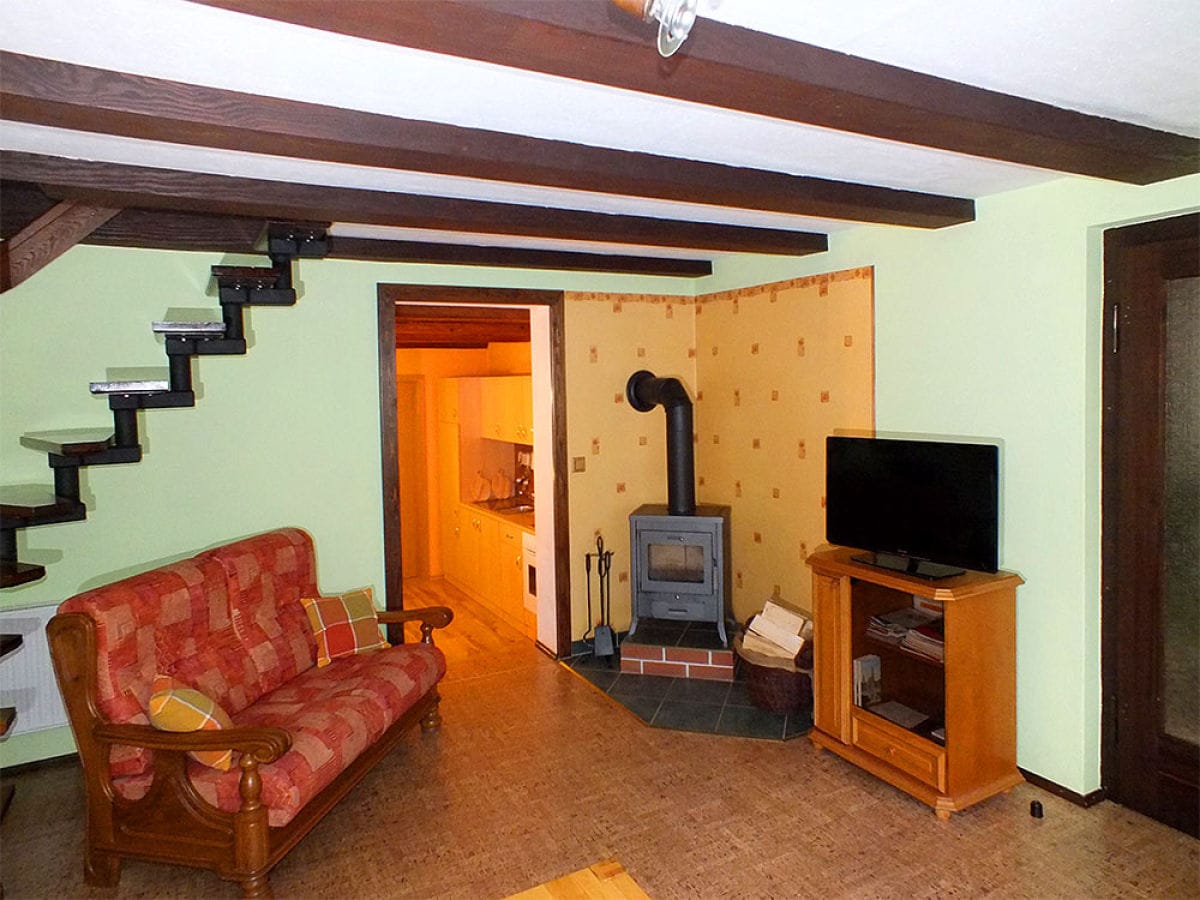 View from the living room into the kitchen