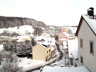 Blick vom Balkon im Winter