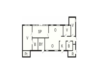 Vakantiehuis Aalbæk Grondplan 52