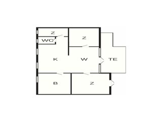 Vakantiehuis Gjern Grondplan 56
