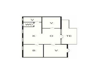 Vakantiehuis Gjern Grondplan 55