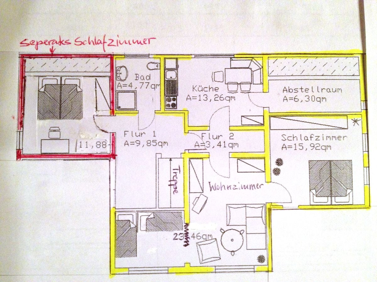 Grundriss der Ferienwohnung