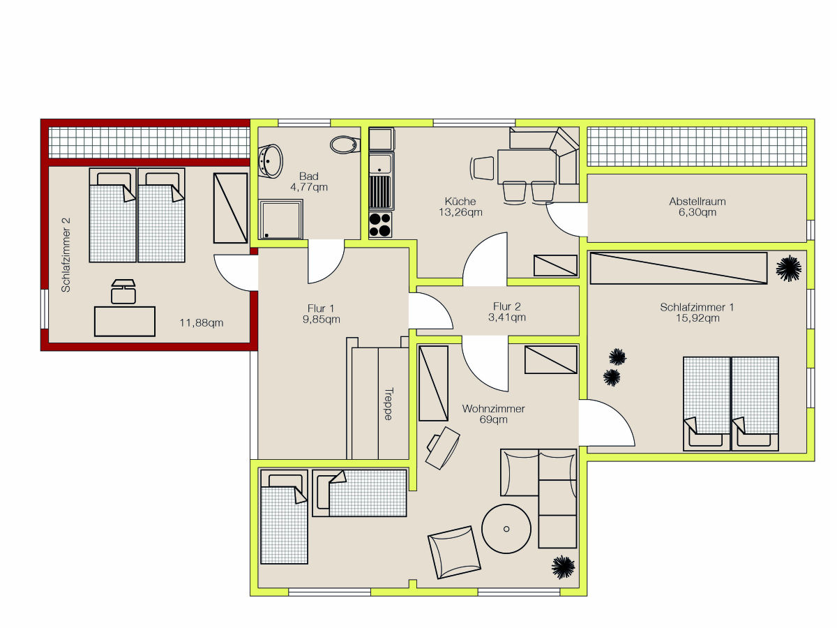 Grundriss der Ferienwohnung