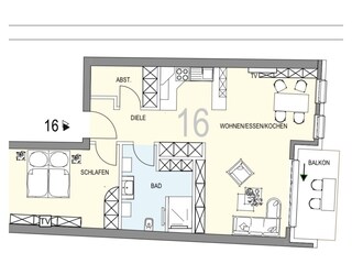 Ferienwohnung Duhnen Grundriss 4