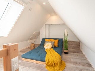 Dachgeschoss Ferienhaus Huuske unter Reet