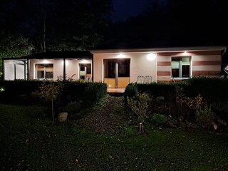 Bungalow in the evening atmosphere