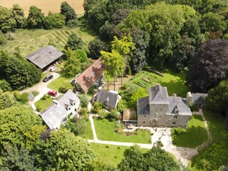 Aerial view of the Manoir and holiday homes