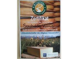 Urkunde Käsebotschafter