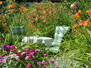 Im Blütenmeer sitzen