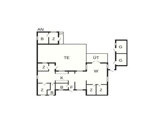 Vakantiehuis Udsholt Strand Grondplan 6