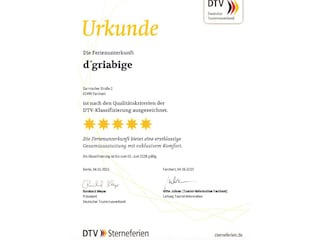 5-Sterne Urkunde 2025-2028