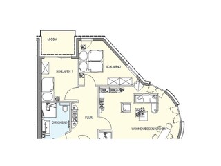 Ferienwohnung Duhnen Grundriss 56