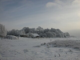Blick in Richtung Gutshaus im Winter