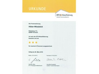 Klassifizerungsurkunde 3 Sterne