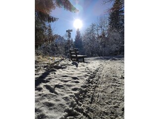 Hausberg Fußweg im Winter