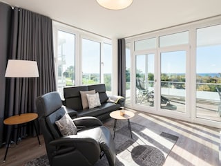 Wohnbereich mit wunderschönem Ostseeblick