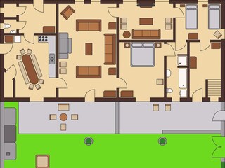 Erdgeschoss mit Garten