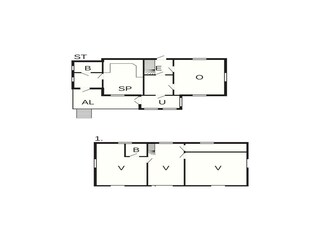 Vakantiehuis Hjaeltevad Grondplan 53