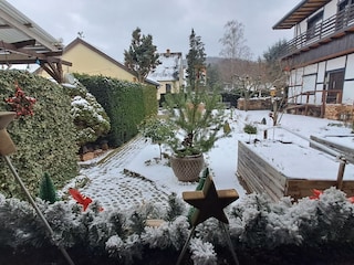 Blick aus dem Bungalow