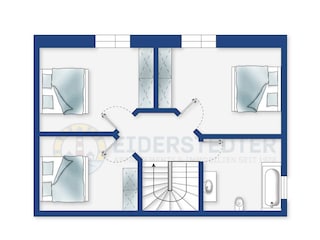 Grundriss OG (der Haushälfte A, spiegelverkehrt)