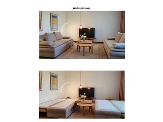 2 Schlafcouches im Wohnzimmer