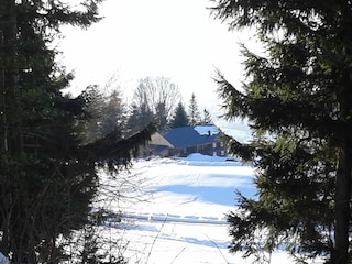 Ferienhaus von der Piste aus fotografiert