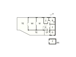 Vakantiehuis Ørslevkloster Grondplan 42