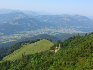 Ausblick vom Wilden Kaiser nach Going & Ellmau