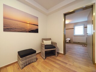 Umkleidebereich im Souterrain