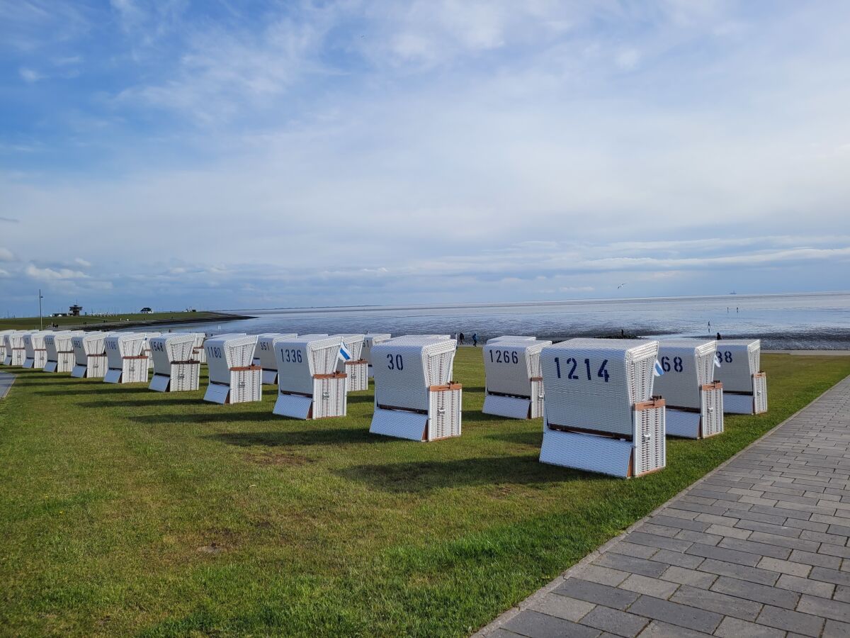 Strandkörbe am Deich