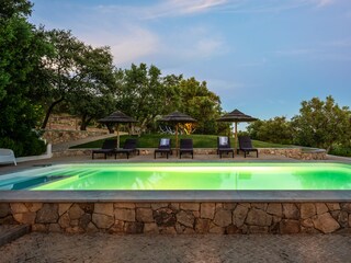 The illuminated swimming pool