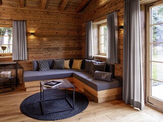 Lodencouch in der Alpstube Alpglück Chalet