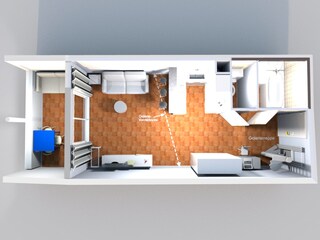 Floor plan, 3rd floor with staircase on the gallery floor