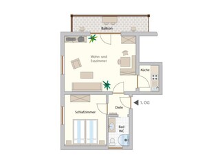Grundriss Ferienwohnung Kofelfleck