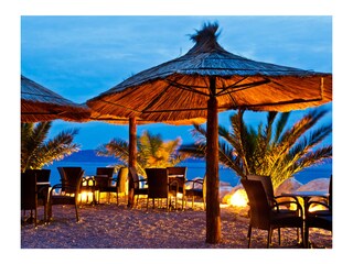 Beach with beach bar