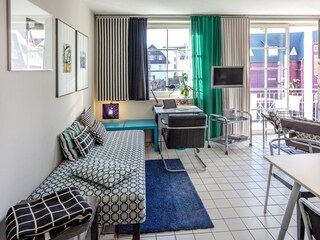Auf dem Tagesbett im Wohnzimmer kann aufgebettet werden