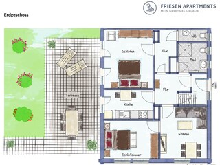 Apartamento de vacaciones Greetsiel Plano de planta 21