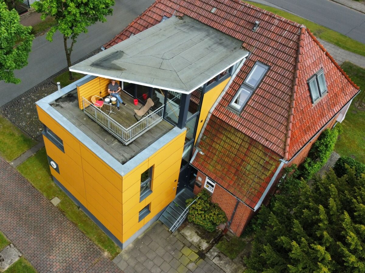 Dachterrasse aus Drohnenperspektive