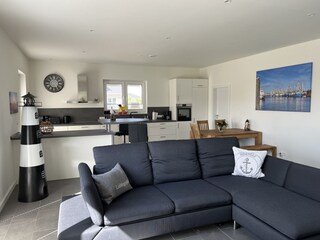 Ferienhaus Relax Wohnzimmer mit Ausziehcouch