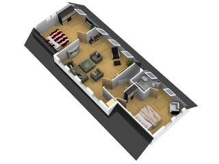 OG mit 2 Schlafzimmer, Bad, Wohnzimmer