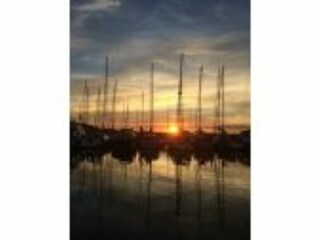 Sonnenuntergang am Bootshafen
