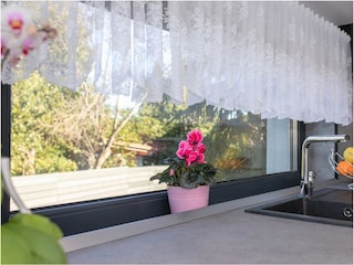kitchen with garden view
