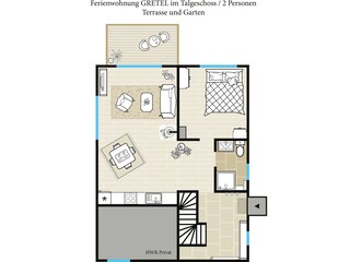 FeWo Gretel / 2 pers. / floor plan