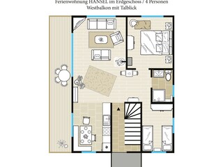 FeWo Hänsel / 4 pers. / floor plan