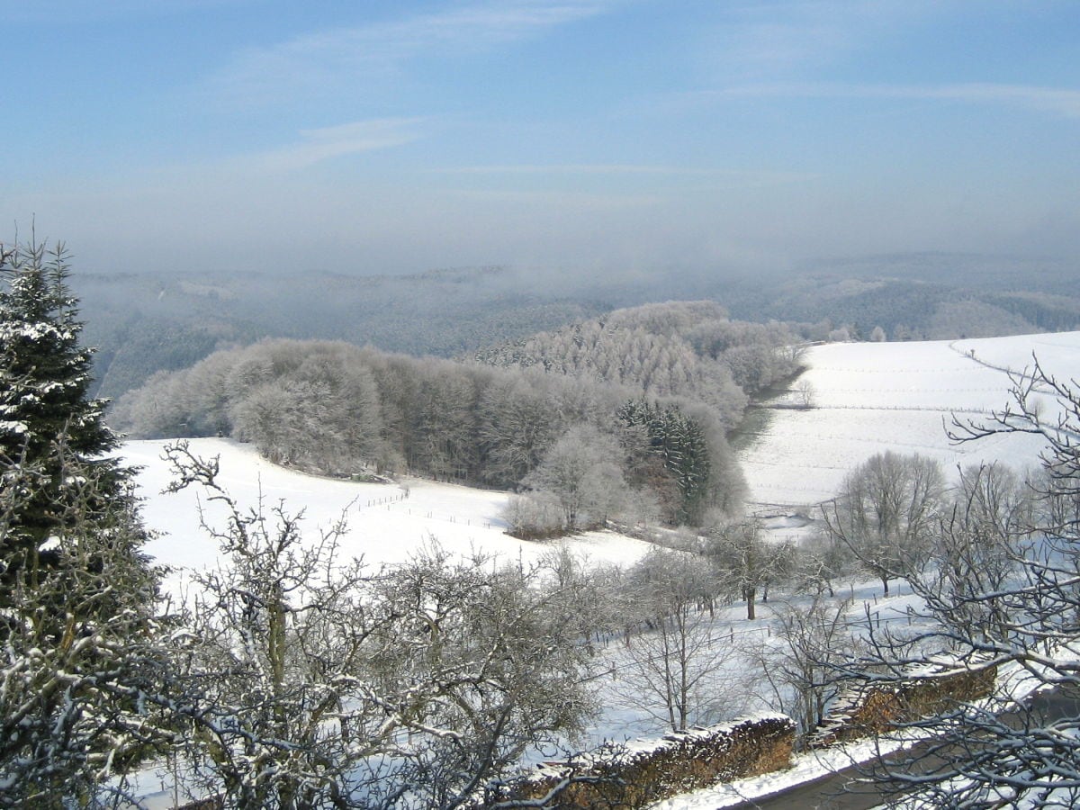 Aussicht vom Ferienhof im Winter